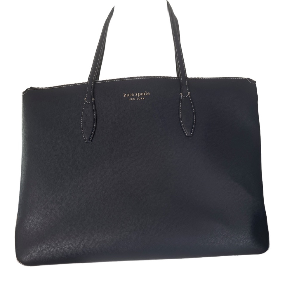 Kate Spade Navy Blue Leather Laptop Bag - Picture 13 of 14